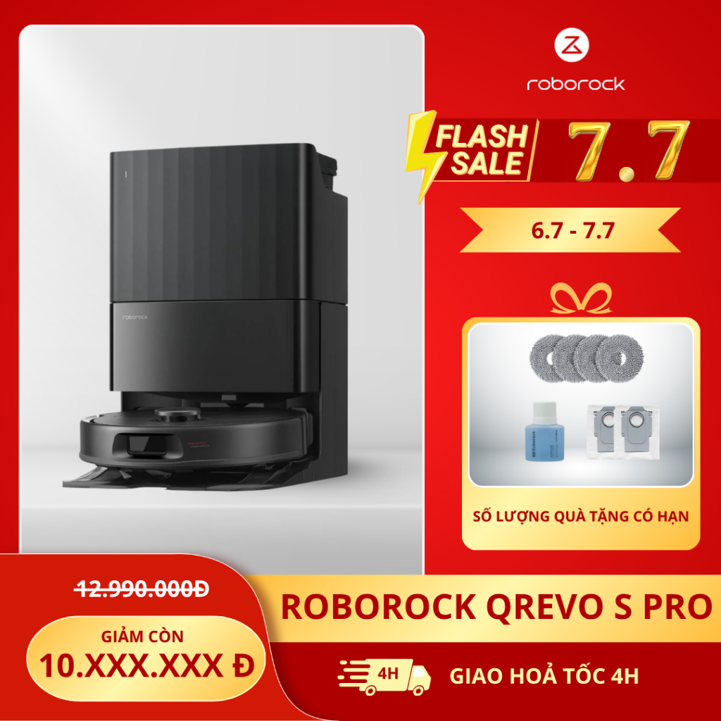 Qrevo S Pro | Roborock QR 798 | robot hút bụi lau nhà - Tự động giặt giẻ, tự động đổ rác - Bản Quốc Tế