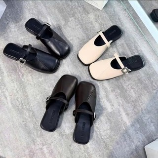 Giày Sục Nữ Da Đế Bệt Quai Ngang Mềm Mại Phong Cách Công Sở Phù Hợp Đi Làm
