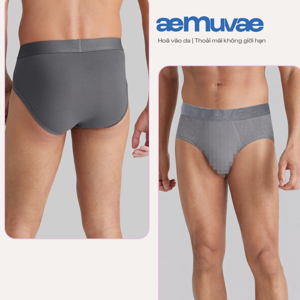 Combo 3 Quần Lót Nam Brief Cotton Cao Cấp Mát Lạnh, Mềm Mịn Thoáng Khí, Hoà Vào Da - Muvae (aeMuvae)