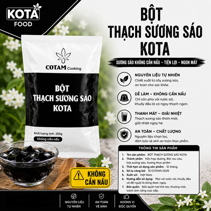 Bột Thạch Đen Sương Sáo KOTA - gói 250g