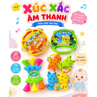Đồ chơi lục lặc xúc xắc đập tay âm thanh cho bé nhiều mẫu