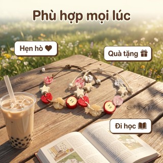 Vòng Tay Handmade Hình Quả Táo Phong Cách Vintage Mori Girl Dễ Thương, Phụ Kiện Nữ Độc Đáo Quà Tặng Ý Nghĩa