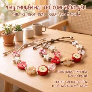Vòng Tay Handmade Hình Quả Táo Phong Cách Vintage Mori Girl Dễ Thương, Phụ Kiện Nữ Độc Đáo Quà Tặng Ý Nghĩa