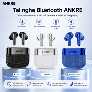 Tai Nghe Bluetooth ANKRE Không Dây Bluetooth 5.3, Âm Thanh Sống Động, Đeo Êm Tai, Phù Hợp Học Tập Làm Việc Thể Thao