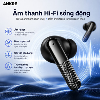 Tai Nghe Bluetooth ANKRE Không Dây Bluetooth 5.3, Âm Thanh Sống Động, Đeo Êm Tai, Phù Hợp Học Tập Làm Việc Thể Thao