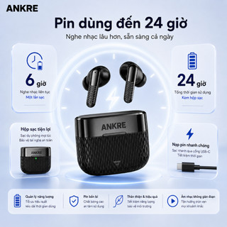 Tai Nghe Bluetooth ANKRE Không Dây Bluetooth 5.3, Âm Thanh Sống Động, Đeo Êm Tai, Phù Hợp Học Tập Làm Việc Thể Thao