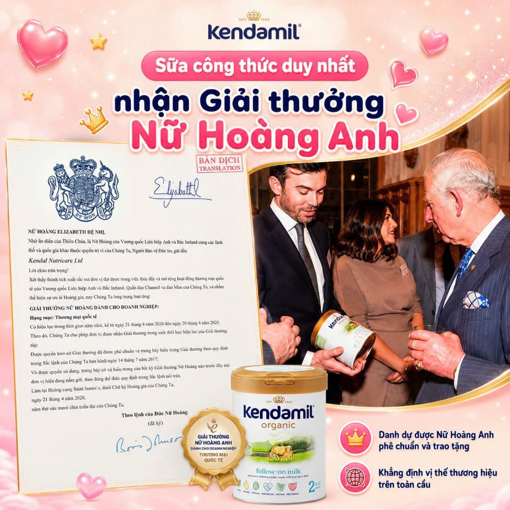 Sữa công thức Kendamil Organic Đủ Số 1.2.3 800g Hàng Nhập Khẩu Anh Quốc