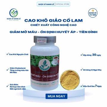 Cao Khô Giảo Cổ Lam duocsy_giangle Cao Khô Nguyên Chất Chiết Xuất Công Nghệ Cao Giúp Giảm Mỡ Máu, Ổn Định Huyết Áp
