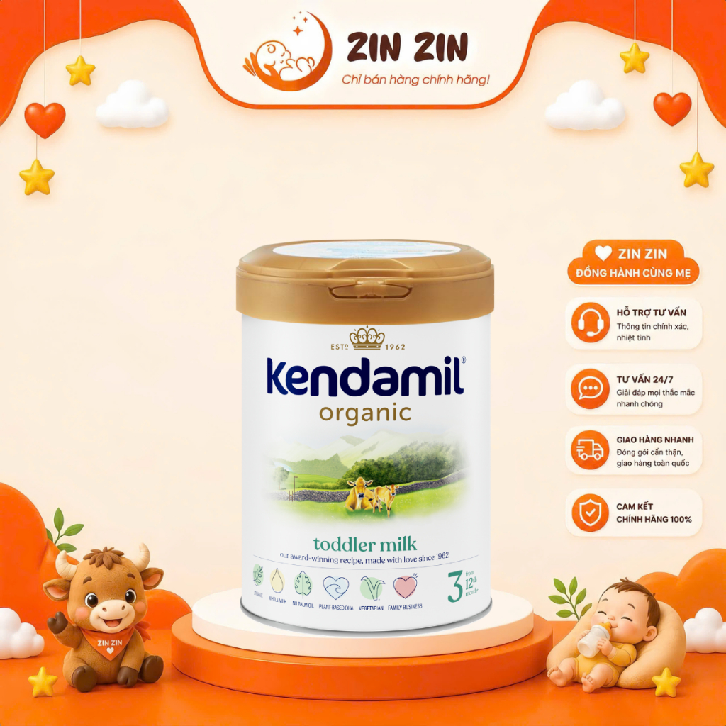Sữa công thức Kendamil Organic Đủ Số 1.2.3 800g Hàng Nhập Khẩu Anh Quốc