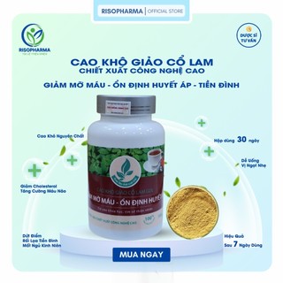 Giảo Cổ Lam Dạng Cao Khô Nguyên Chất Risopharma Giúp Giảm Mỡ Máu, Ổn Định Huyết Áp, Giảm Căng Thẳng Mệt Mỏi