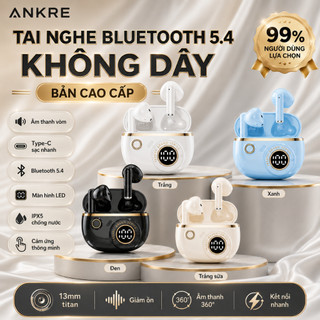 Tai Nghe Bluetooth ANKRE Piano Không Dây 5.4, Màn Hình LED Hiển Thị Pin, Âm Thanh Hi-Fi, Type-C, Chống Nước IPX5