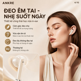 Tai Nghe Bluetooth ANKRE Piano Không Dây 5.4, Màn Hình LED Hiển Thị Pin, Âm Thanh Hi-Fi, Type-C, Chống Nước IPX5