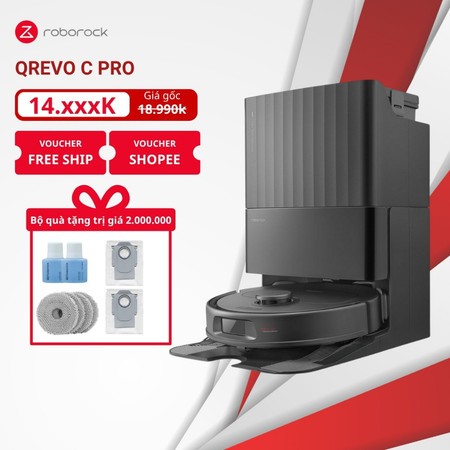 Roborock QRevo C Pro Lực 18.500 Pa Giặt Nóng 75 Độ C Robot Hút Bụi Lau Nhà - Quốc Tế bảo hành 24 tháng