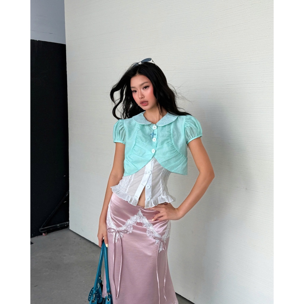 Seollem Satin Skirt - Remmus | Chân váy lụa satin ngọc trai form midi - BST ACID CANDY