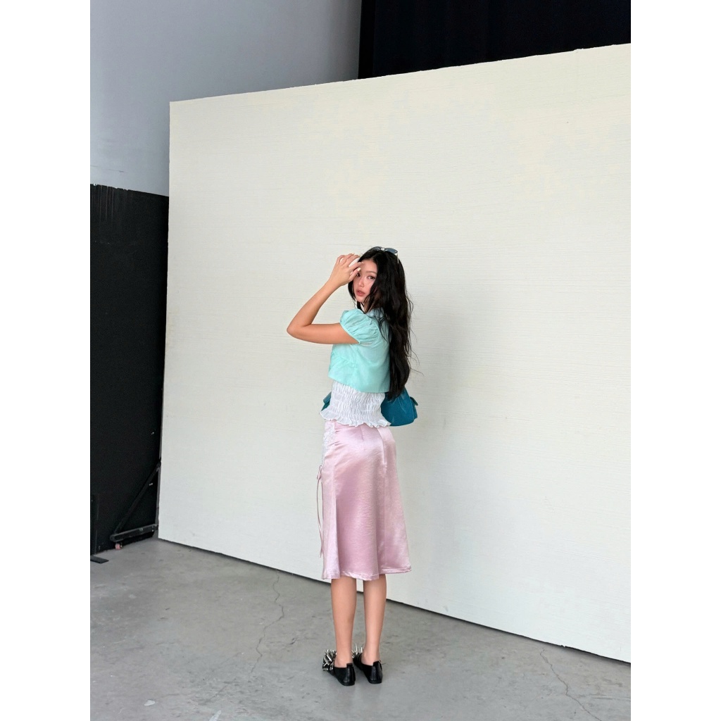 Seollem Satin Skirt - Remmus | Chân váy lụa satin ngọc trai form midi - BST ACID CANDY