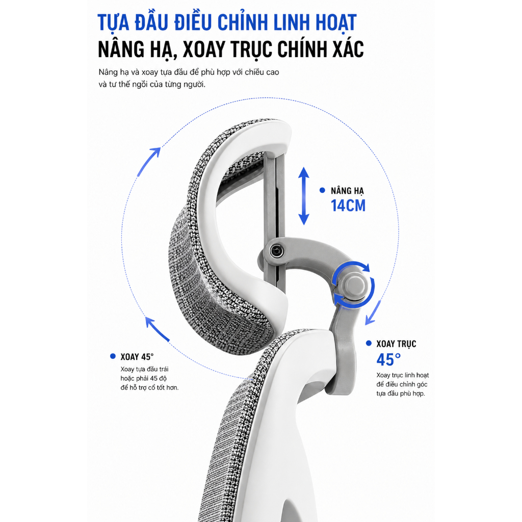 Ghế Công Thái Học Saigu SG-026 Bản Cao Cấp - Ghế Văn Phòng Ergonomic Tựa Lưng Thông Minh, Có Gác Chân, Bảo Hành 3 Năm | BigBuy360 - bigbuy360.vn
