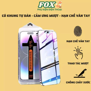Kính cường lực có khung trợ dán trong suốt và chống trộm cho IPhone 11 12 13 14 15 16 17Promax