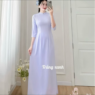 [Áo Dài Tay Lỡ][Hàng Sẵn] Áo Dài Học Sinh,Đồng Phục Cấp3,..Dress Women Voi Voan Kem,vải lụa Mỹ
