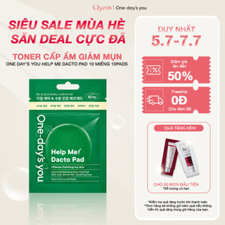 One-day's you - Toner Cấp Ẩm Giảm Mụn - Help Me Dacto Pad 10 Miếng | Clycos Phân Phối