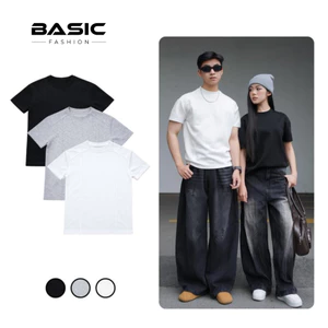 Áo Thun Ngắn Tay Cleanfit BAGIC Cổ Tròn Tôn Vai Tôn Dáng. Áo Thun Nam Nữ Unisex Mềm Mịn Co Giãn Cao Cấp