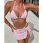 Set Bikini 3 Món "Kẹo Ngọt" Hồng Chấm Bi Đi Biển Mùa Hè