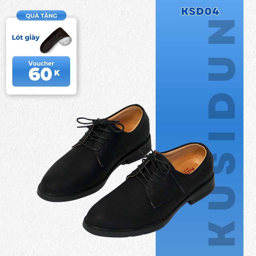 Giày Da Nam Cao Cấp KUSIDUN Mềm Mịn Đế Cao Su Chống Trơn Trượt Phong Cách Thanh Lịch Thời Trang KSD04 Công Sở