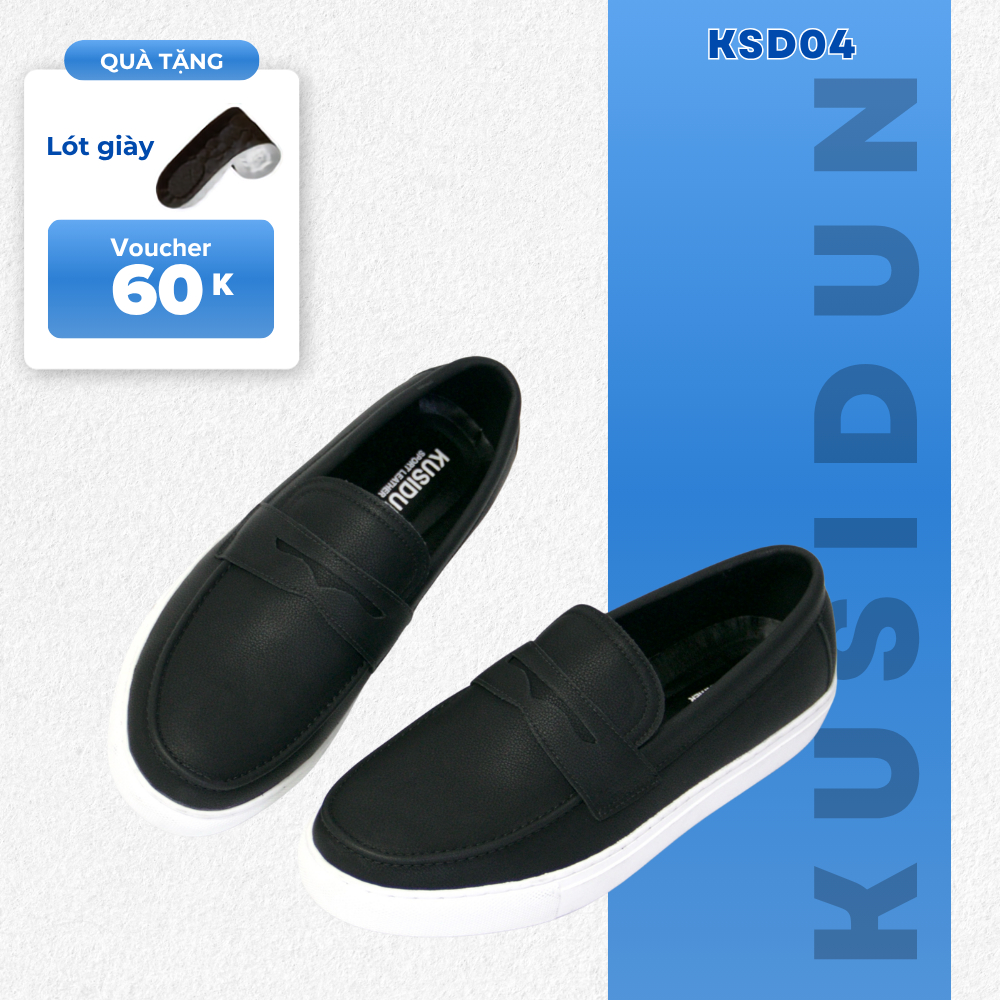 Giày Da Nam KUSIDUN Màu Đen Cao Cấp Mềm Mịn Đế Cao Su Chống Trơn Trượt Phong Cách Thanh Lịch, Trẻ Trung KSD03