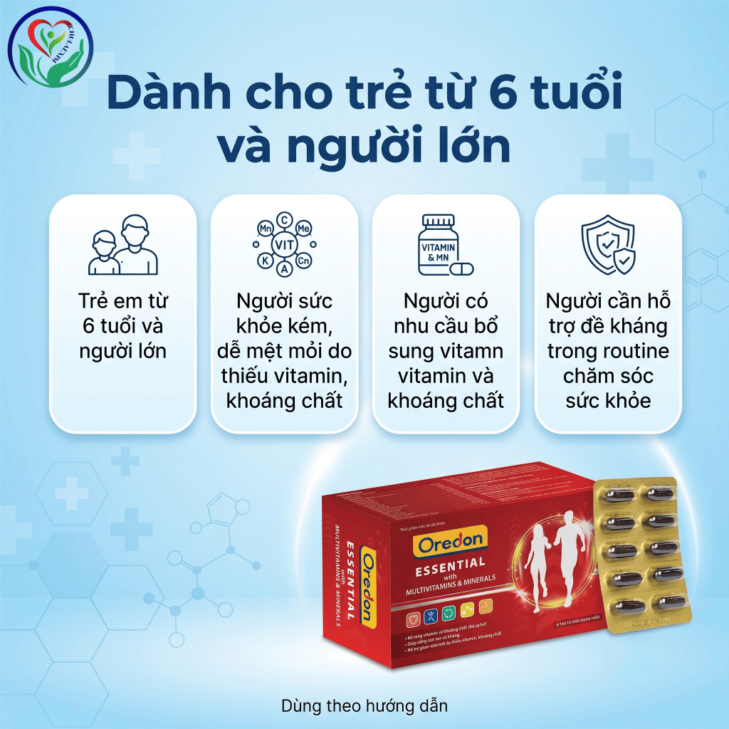 Oredon Essential hộp 60 viên bổ sung vitamin khoáng chất, hỗ trợ đề kháng, giảm mệt mỏi