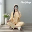 Đồ bộ mặc nhà tole lanh Quần dài Áo cổ sen tay lỡ, Chất liệu mát mịn Size 60~75kg