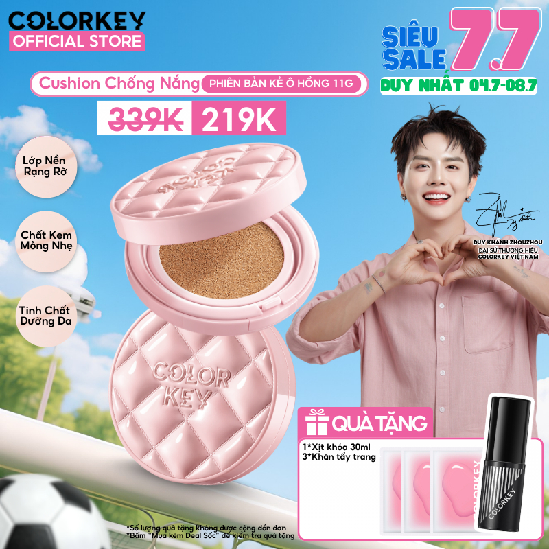 Phấn Nước Cushion Colorkey SPF50+ PA++++ Chống Nắng, Kiềm Dầu, Che Phủ Tự Nhiên, Makeup Mỏng Nhẹ 11g