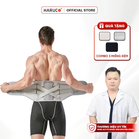 Đai Lưng Cột Sống Haruco Hỗ Trợ Điều Trị Thoái Hóa Cột Sống, Thoát Vị Đĩa Đệm, Đau Thần Kinh Tọa