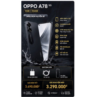 Điện Thoại OPPO A78 5G Fullbox 6GB/128GB 8GB/256GB 12GB/256GB | Camera 50MP | Pin 5000mAh | Màn 90Hz | Bảo Hành 12 Tháng
