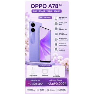 Điện Thoại OPPO A78 5G Fullbox 6GB/128GB 8GB/256GB 12GB/256GB | Camera 50MP | Pin 5000mAh | Màn 90Hz | Bảo Hành 12 Tháng