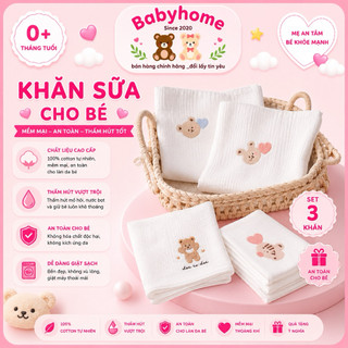 Khăn Sữa Cho Bé Muslin Handkerchief  Chiếc Cao Cấp Siêu Mềm Thấm Hút Cực Tốt Kèm Họa Tiết Đáng Yêu