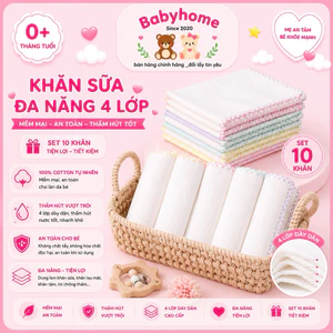 BỊCH 10 KHĂN SỮA 4 LỚP XUẤT NHẬT