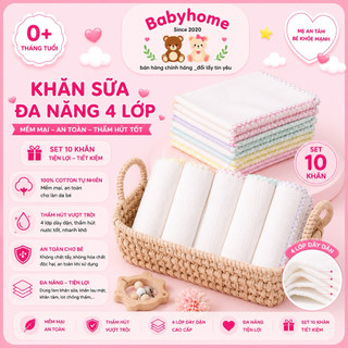BỊCH 10 KHĂN SỮA 4 LỚP XUẤT NHẬT