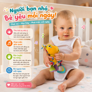 Đồ Chơi Treo Xe Đẩy Cũi Có Gặm Nướu Cho Bé Playgro Jerry Giraffe Munchimal