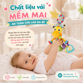 Đồ Chơi Treo Xe Đẩy Cũi Có Gặm Nướu Cho Bé Playgro Jerry Giraffe Munchimal