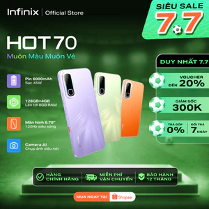 Infinix HOT 70 (4+4GB/128GB) điện thoại - Màn Hình Lớn, Pin Bền, Hiệu Năng Mượt Bộ Nhớ Lớn, Bảo Hà
