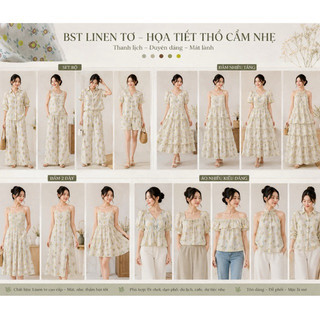 Vải Linen Sợi Tơ In Hoạ Tiết Mềm Mướt Đanh Rũ Mỏng Nhẹ Khổ 1m45