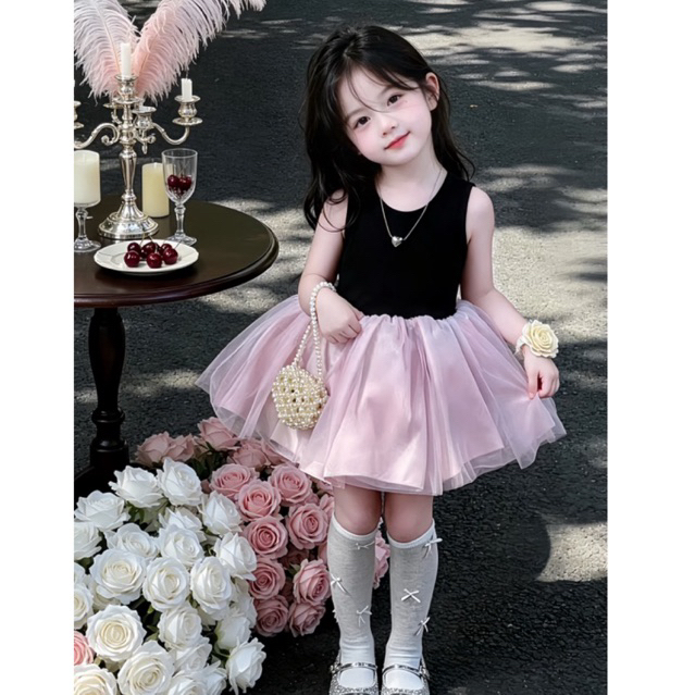 [THIẾT KẾ] Váy nhiều tầng màu hồng xinh xắn cho bé gái 8-18kg