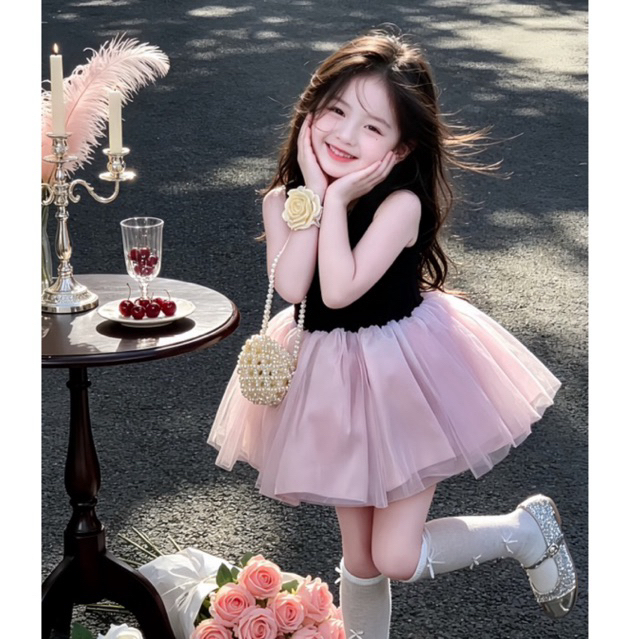 [THIẾT KẾ] Váy nhiều tầng màu hồng xinh xắn cho bé gái 8-18kg