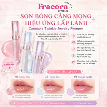 Son Bóng Có Nhũ Canmake Twinkle Jewelry Plumper Giúp Môi Căng Mọng Lấp Lánh