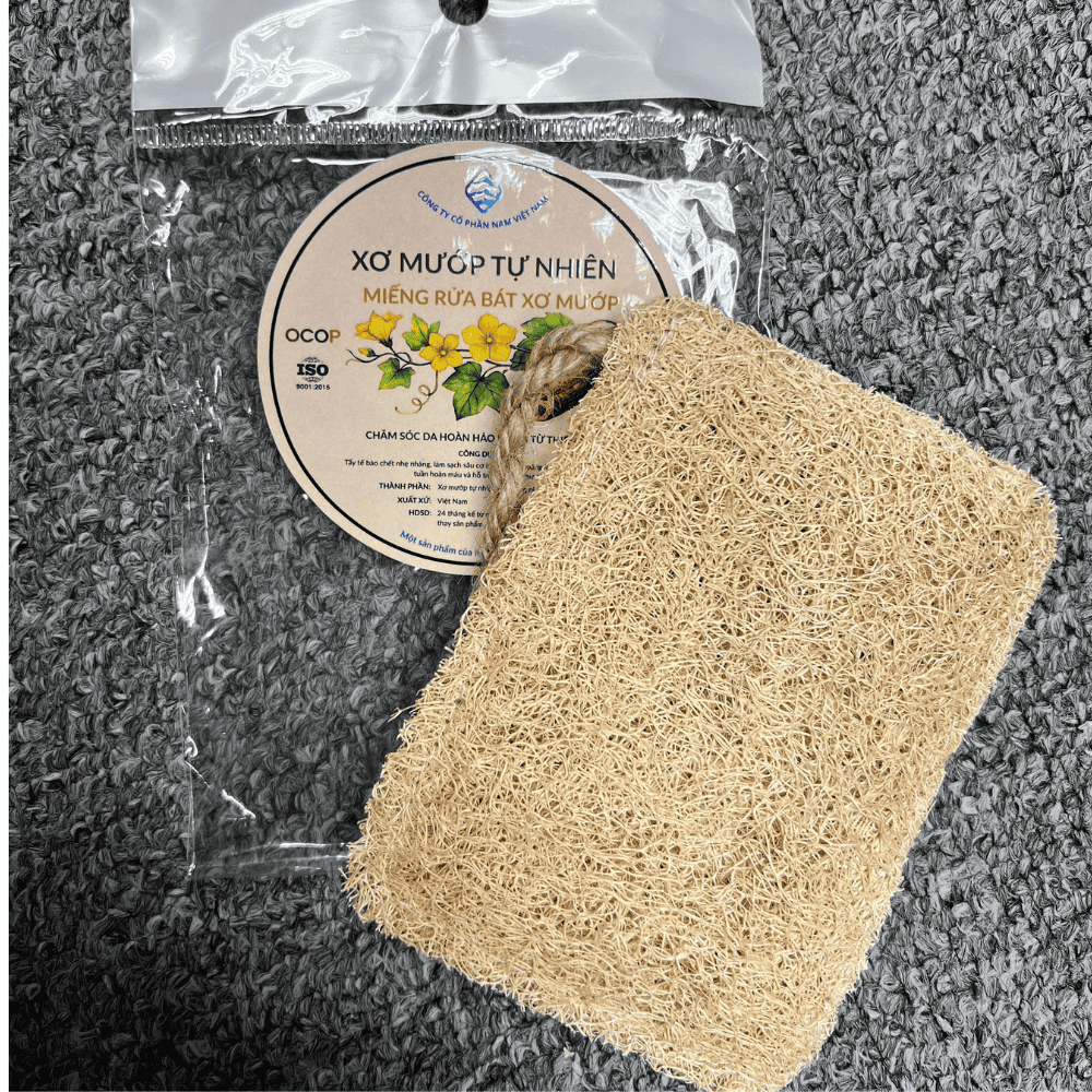 Miếng Rửa Bát Xơ Mướp Hình Chữ Nhật 100% Tự Nhiên Chà Rửa Chén Bát Nhà Bếp Thân Thiện Môi Trường
