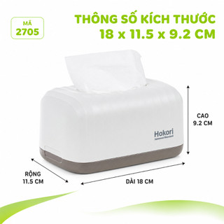 Hộp Khăn Giấy Hokori 2705 Nhựa PP Cao Cấp Cho Phòng Khách Văn Phòng Ô Tô GD33