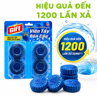 Viên Tẩy Bồn Cầu Gift Vỉ 4 Viên Làm Sạch Két Nước Khử Mùi GD34 - Viên Thả Bồn Cầu Gift Màu Xanh