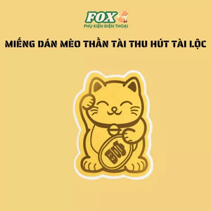 Miếng dán mèo thần tài thu hút tài lộc may mắn - Sticker mèo thần tài dán sau điện thoại