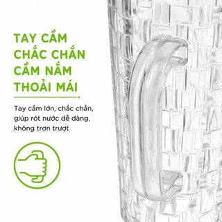 Ca Nước Nhựa Vân Mây Đan Trong Suốt Hokori 6099 GD43 - Bình Ca Nước Nhựa Hokori Tay Cầm Chắc Chắn