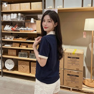 Áo Thun Nữ Cotton Cổ Polo Phối Khóa Kéo Trơn Năng Động Trẻ Trung - TwentyFive 6646