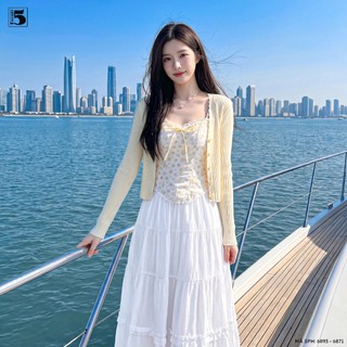 Set áo 2 dây hoa nhí kèm áo khoác ngoài, set áo thắt nơ ngực tiểu thư, trẻ trung Twentyfive Fashion 6893 - 6871